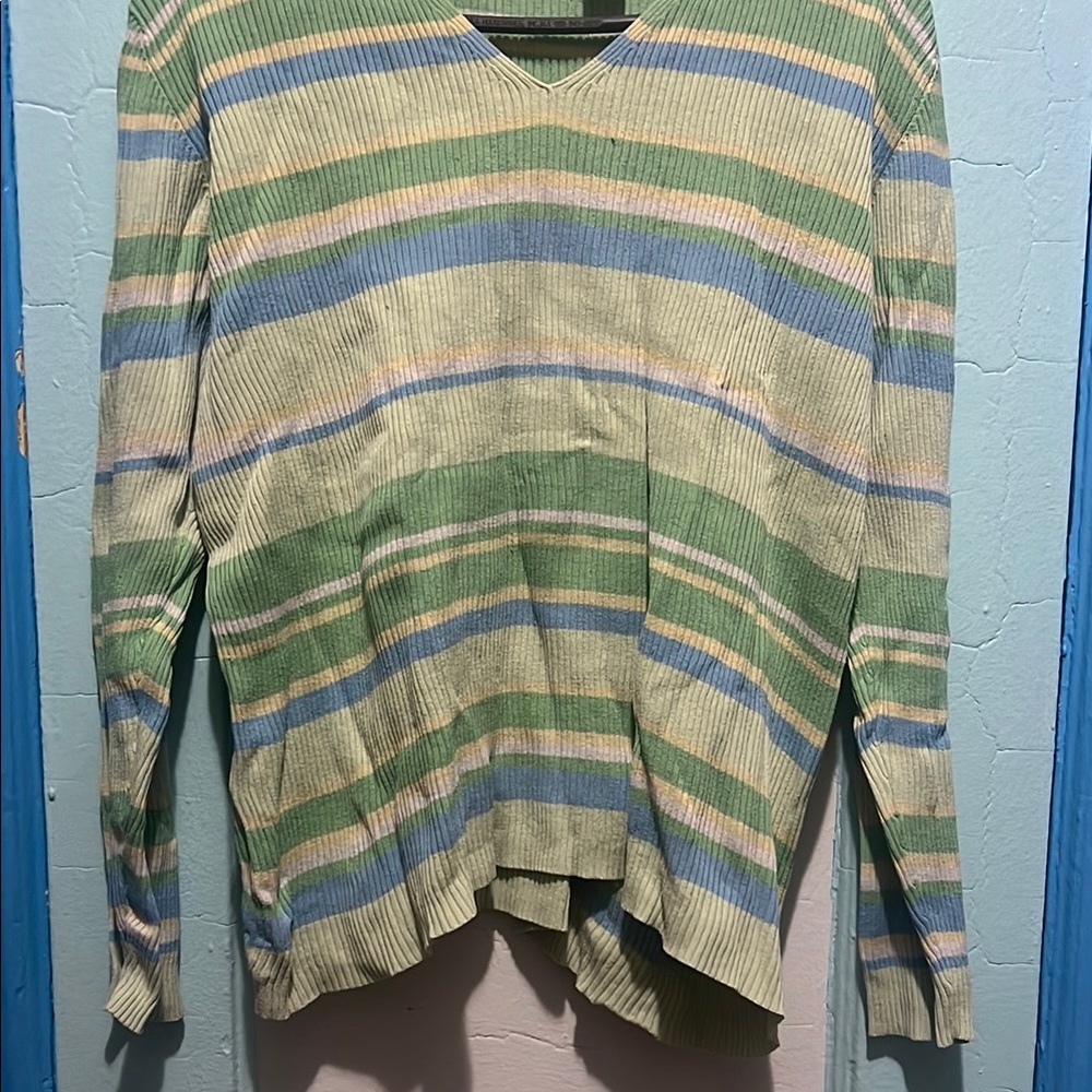Striped V-Neck Men's Sweater